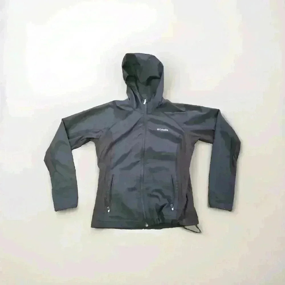 columbia jacket black softshell hooded woman size Medium 4531 - Picture 1 of 7